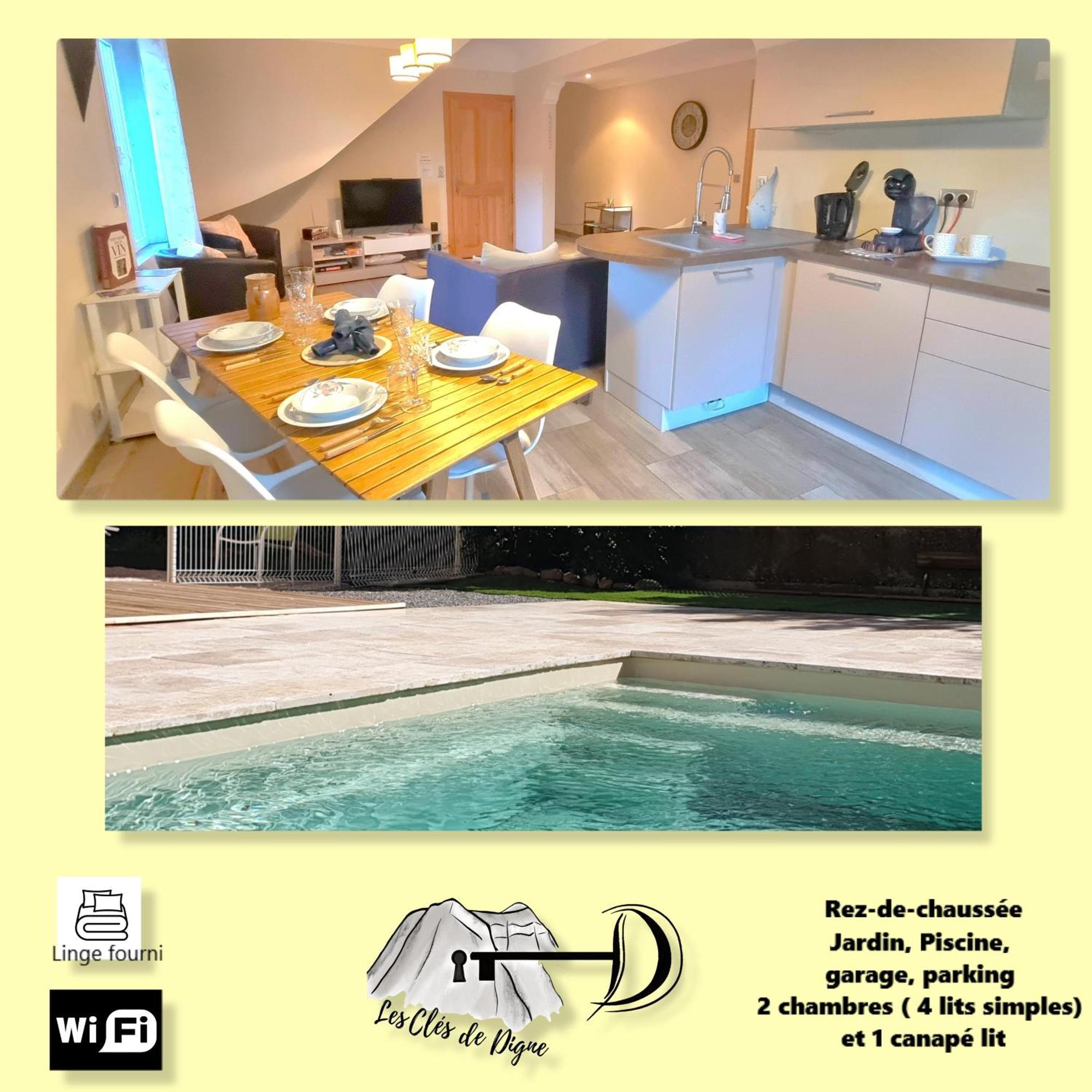 Charmant T3 Avec Piscine Digne-les-Bains Exterior photo